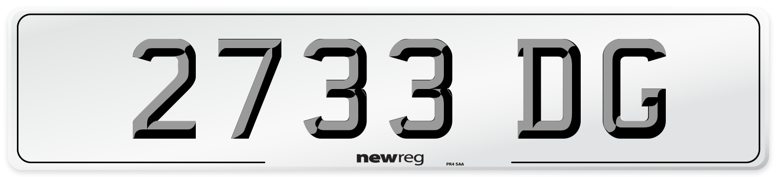 2733 DG Number Plate from New Reg